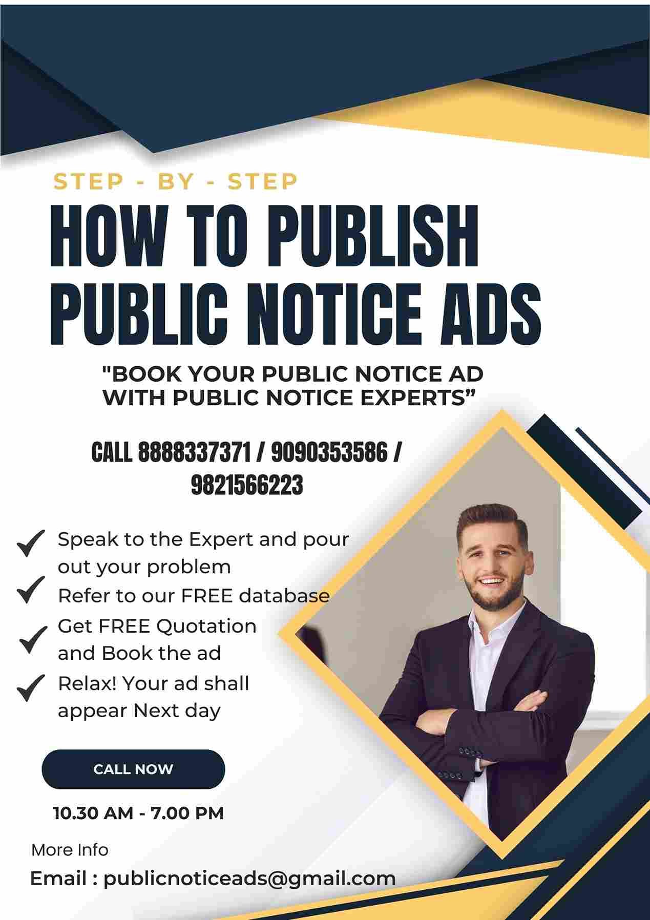 Publish a Public notice in newspaper